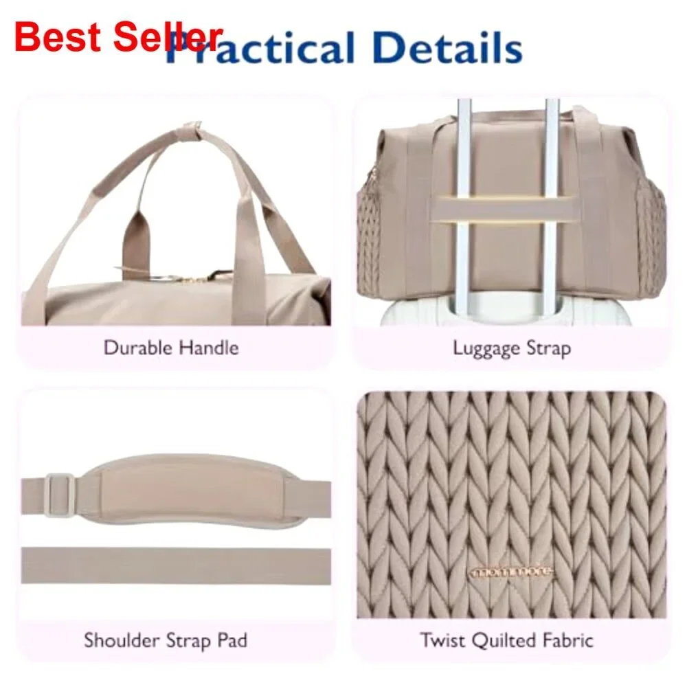 Large Capacity Diaper Tote Bag with Insulated Pockets and Changing Pad